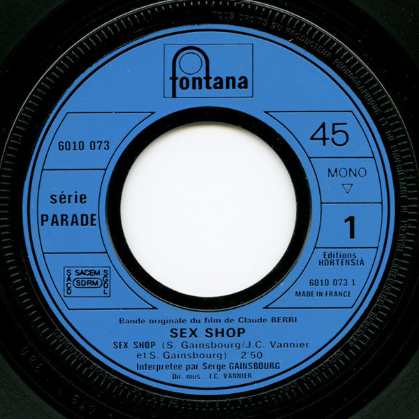 Serge Gainsbourg : Sex Shop (Bande Originale Du Film) (7",45 RPM,Single,Mono)
