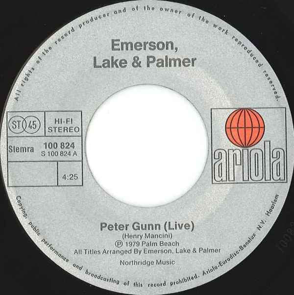 Emerson, Lake & Palmer : In Concert: Peter Gunn / Knife Edge (7",45 RPM,Single)