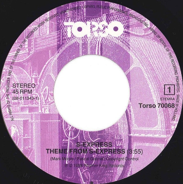 S'Express : Theme From S-Express / The Trip (Microdot House Mix) (7",45 RPM,Single,Stereo)