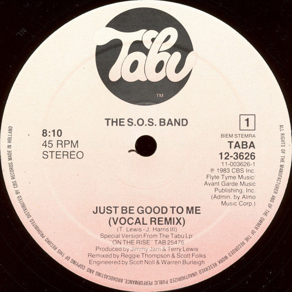 S.O.S. Band, The : Just Be Good To Me (12",45 RPM,Maxi-Single)