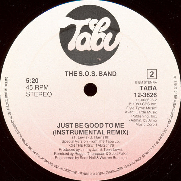 S.O.S. Band, The : Just Be Good To Me (12",45 RPM,Maxi-Single)
