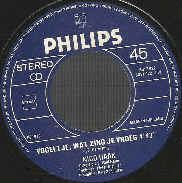 Nico Haak : Er Zit Een Pukkel Op Je Neus (7",45 RPM)