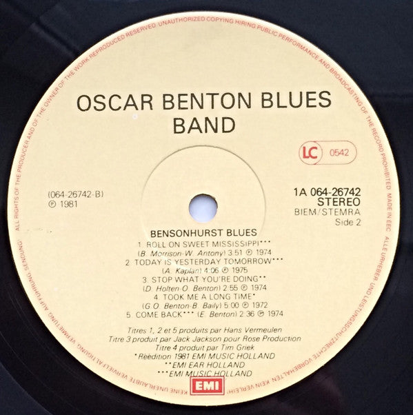 Oscar Benton : Bensonhurst Blues (LP)