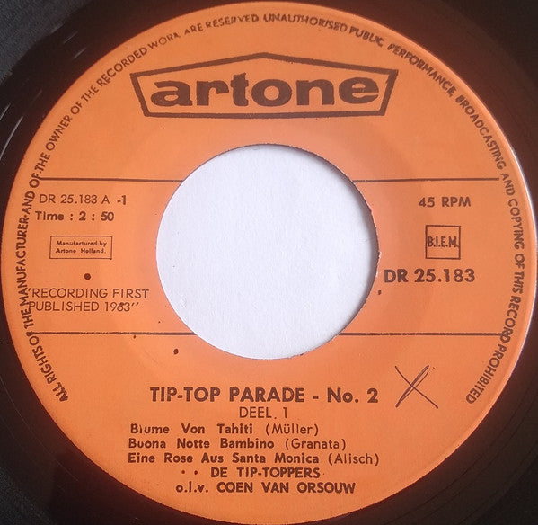 De Tip-Toppers : Tip Top-Parade No. 2 (7",45 RPM,Single)