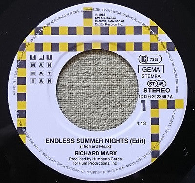 Richard Marx : Endless Summer Nights / Have Mercy (Live) (7",45 RPM,Single)