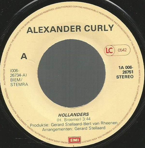 Alexander Curly : Hollanders (7",Single,45 RPM)