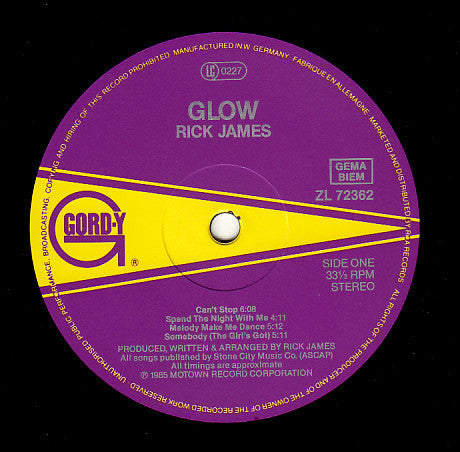 Rick James : Glow (LP,Album)