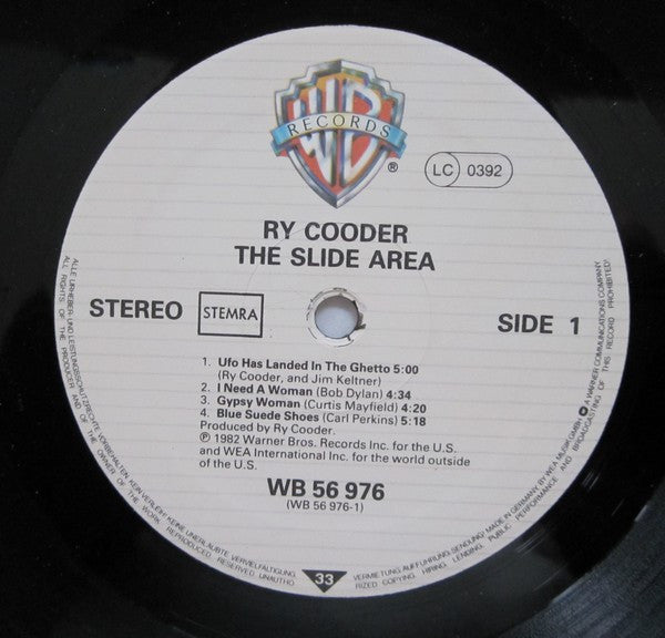 Ry Cooder : The Slide Area (LP,Album)