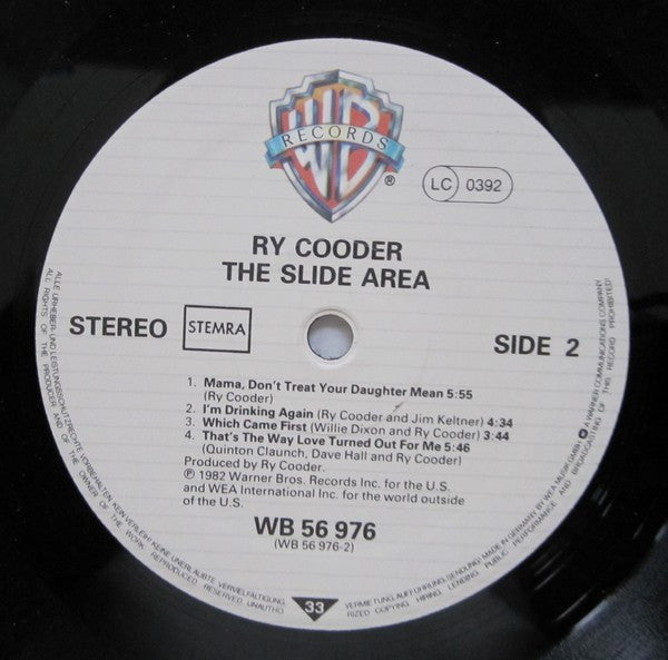 Ry Cooder : The Slide Area (LP,Album)