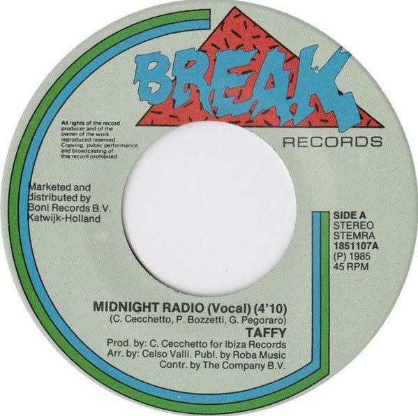 Taffy : I Love My Radio (Midnight Radio) (7",45 RPM)