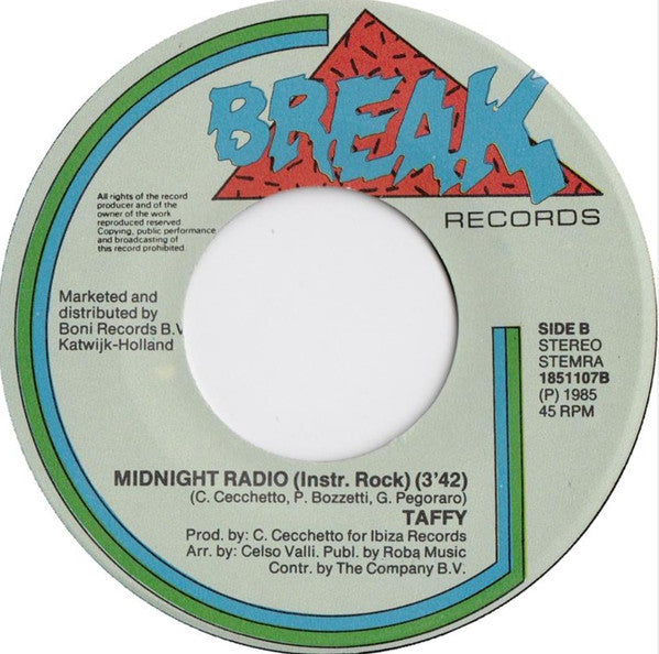 Taffy : I Love My Radio (Midnight Radio) (7",45 RPM)