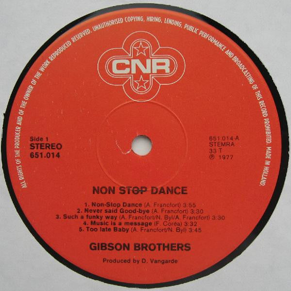 Gibson Brothers : Non-Stop Dance/Come To America (LP,Album)