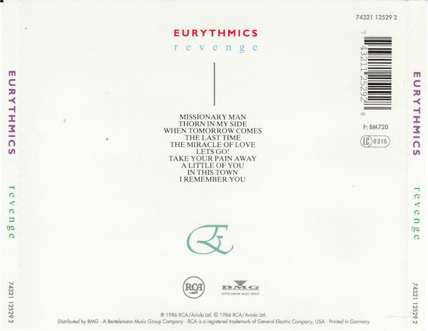 Eurythmics : Revenge (Album,Reissue)