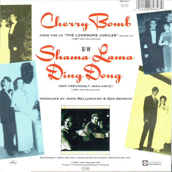 John Cougar Mellencamp : Cherry Bomb (7",45 RPM,Single,Stereo)