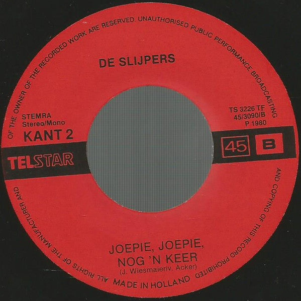 De Slijpers : Wij Zijn De Slijpers Van Parijs (Gekuiste Versie) (7",45 RPM,Single,Stereo,Mono)