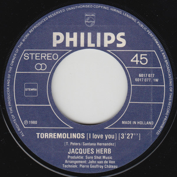Jacques Herb : Torremolinos (I Love You) (7")