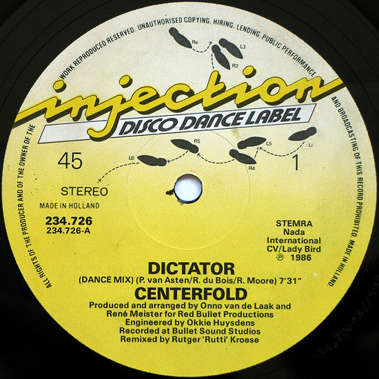 Centerfold : Dictator (Dance Mix) (12",45 RPM,Maxi-Single,Stereo)