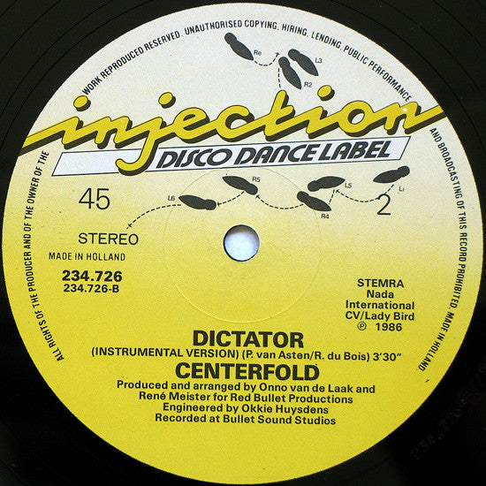 Centerfold : Dictator (Dance Mix) (12",45 RPM,Maxi-Single,Stereo)