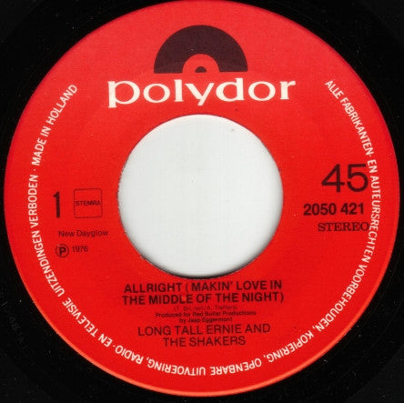 Long Tall Ernie And The Shakers : Allright (Makin' Love In The Middle Of The Night) (7",45 RPM)