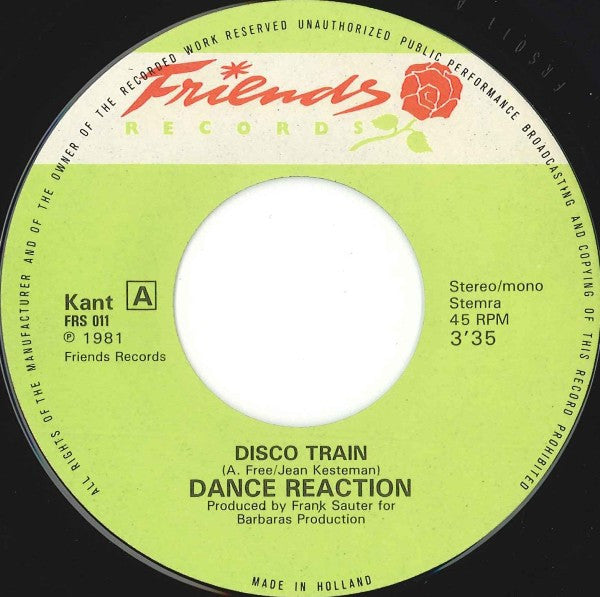 Dance Reaction : Disco Train (7",45 RPM,Single,Stereo)