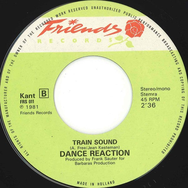 Dance Reaction : Disco Train (7",45 RPM,Single,Stereo)