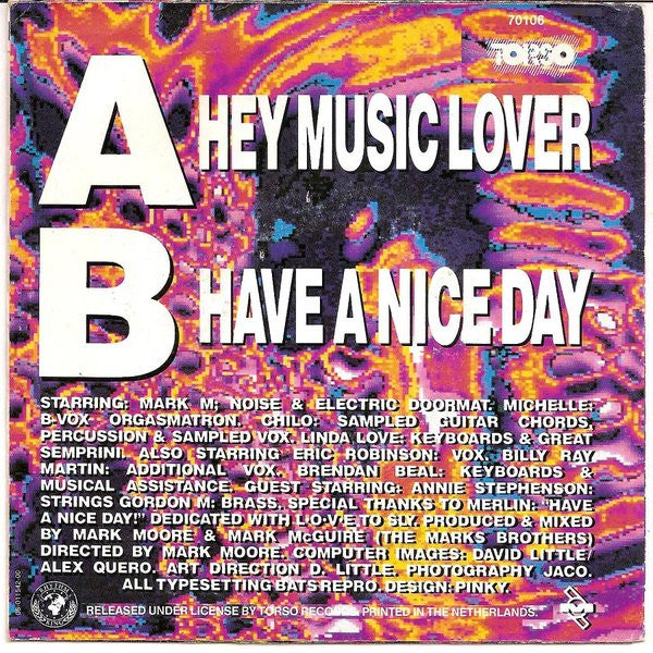 S'Express : Hey Music Lover (7",45 RPM,Single,Stereo)
