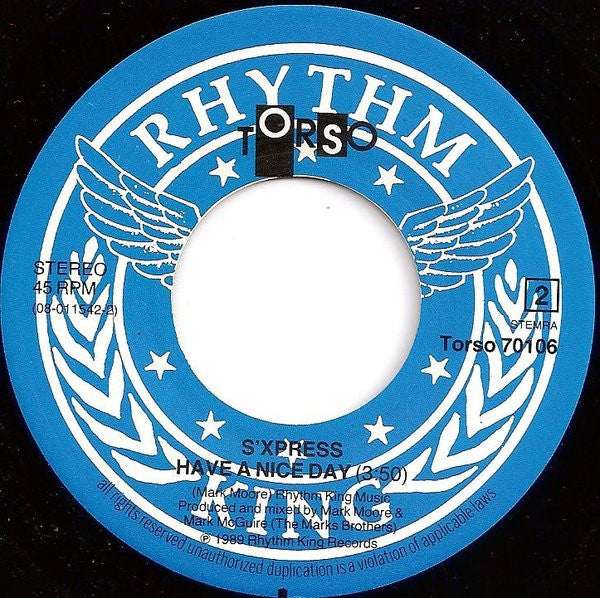 S'Express : Hey Music Lover (7",45 RPM,Single,Stereo)