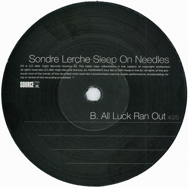 Sondre Lerche : Sleep On Needles (7",45 RPM,Single)