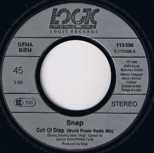 Snap! : Cult Of Snap (7",45 RPM,Single)