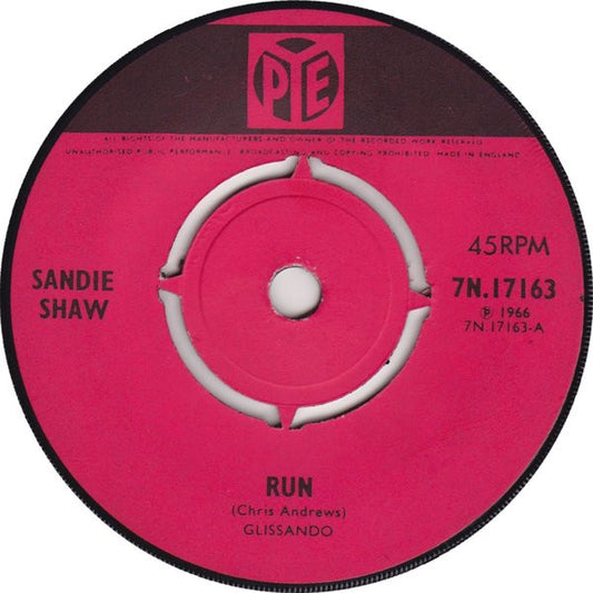 Sandie Shaw : Run (7",Single,45 RPM)