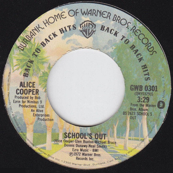 Alice Cooper : School's Out / Elected (7",45 RPM,Single,Stereo)