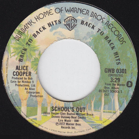Alice Cooper : School's Out / Elected (7",45 RPM,Single,Stereo)