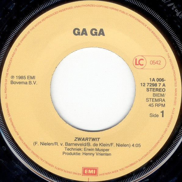 Ga Ga (2) : Zwartwit (7",Single,45 RPM)