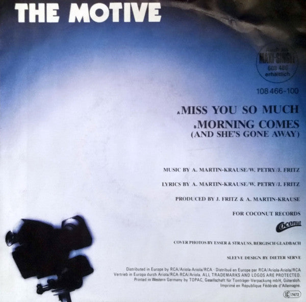 Motive, The : Miss You So Much (7",Single,45 RPM)