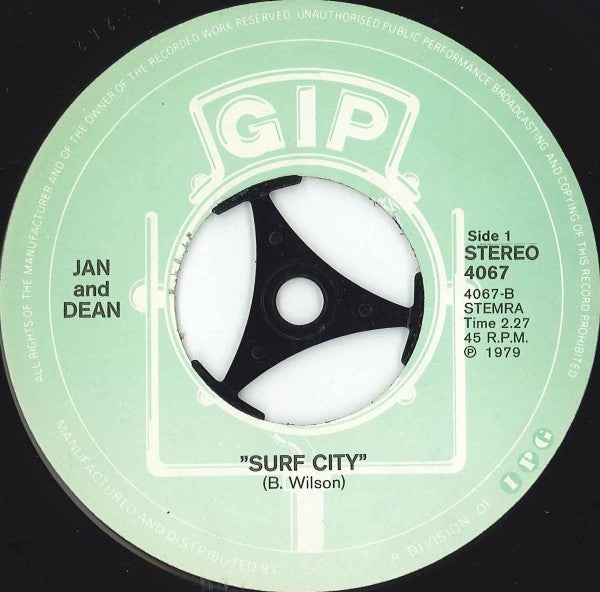 Jan & Dean : Surfcity / Dead Man's Curve (7",45 RPM,Stereo)