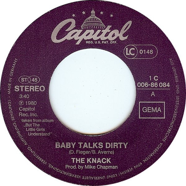 Knack (3), The : Baby Talks Dirty (7",Single,45 RPM)