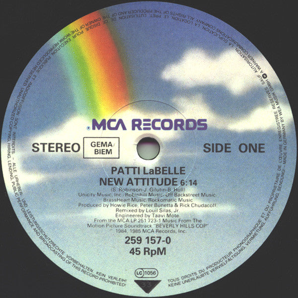 Patti LaBelle / Harold Faltermeyer : New Attitude / Axel F (12",45 RPM)
