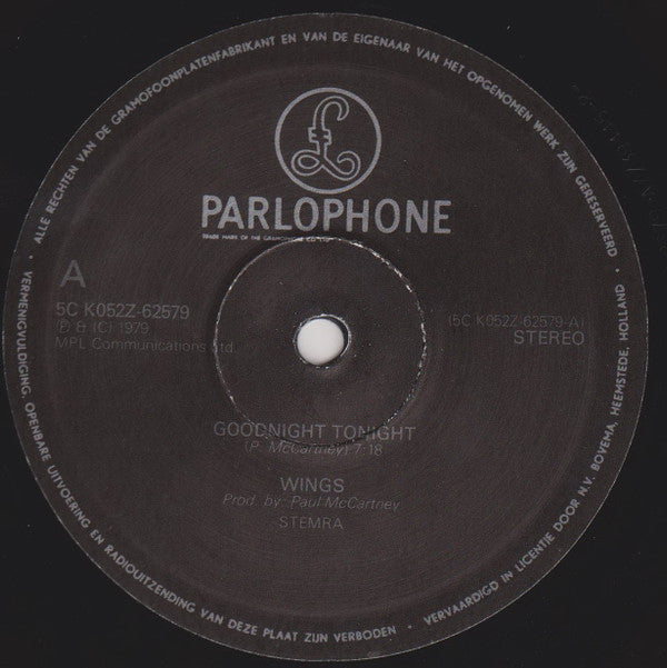 Wings (2) : Goodnight Tonight (12",45 RPM,Single,Stereo)