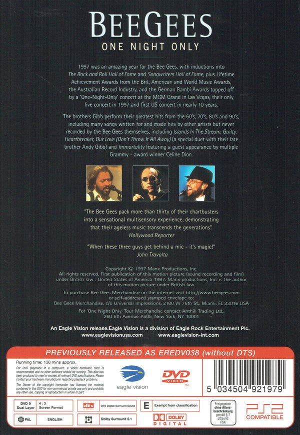 Bee Gees : One Night Only (DVD-Video,Reissue)