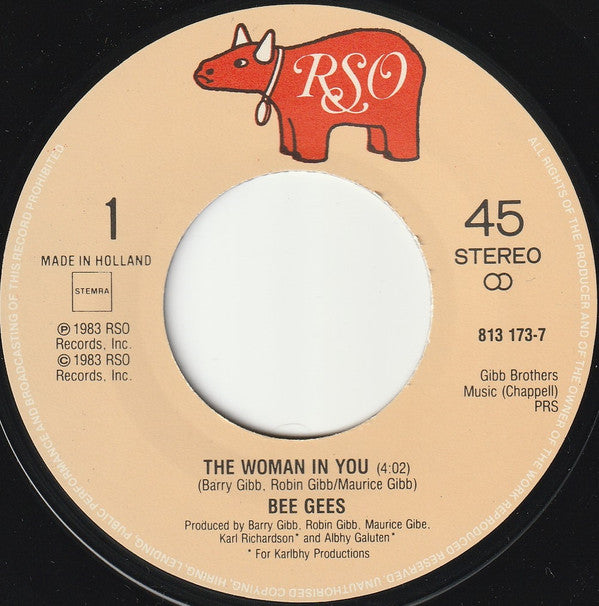 Bee Gees : The Woman In You  (7",45 RPM,Single,Stereo)