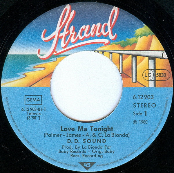 D.D. Sound : Love Me Tonight (7",Single,45 RPM)