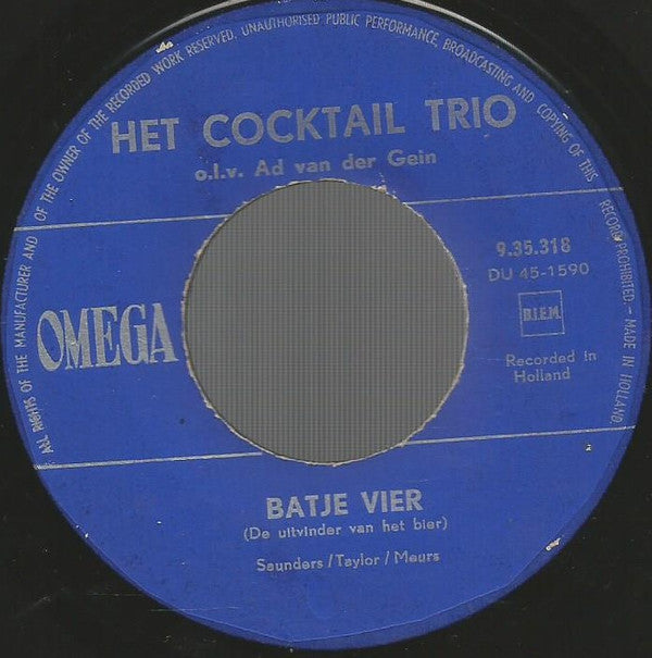 Cocktail Trio : Batje Vier (De Uitvinder Van Het Bier) (7",Single)