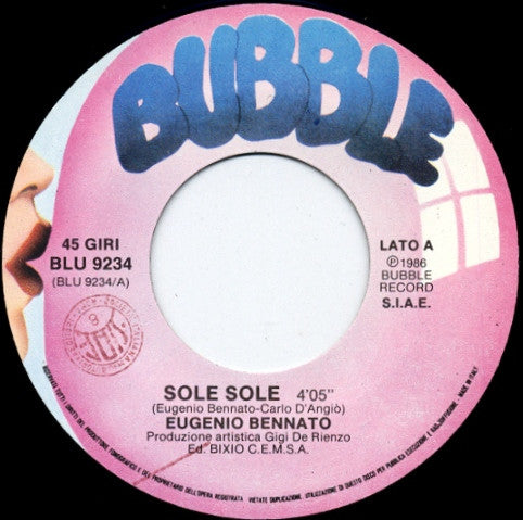 Eugenio Bennato : Sole Sole (7",45 RPM)