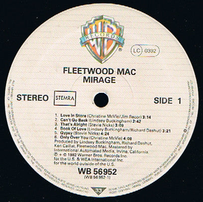 Fleetwood Mac : Mirage (LP,Album,Stereo)