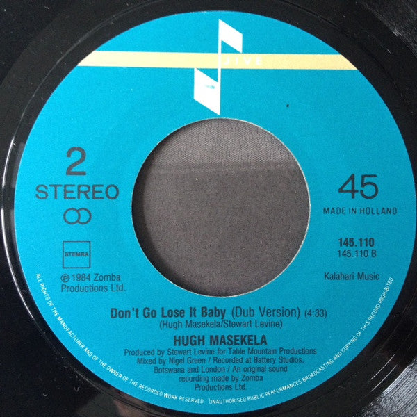 Hugh Masekela : Don't Go Lose It Baby (7",45 RPM,Single)