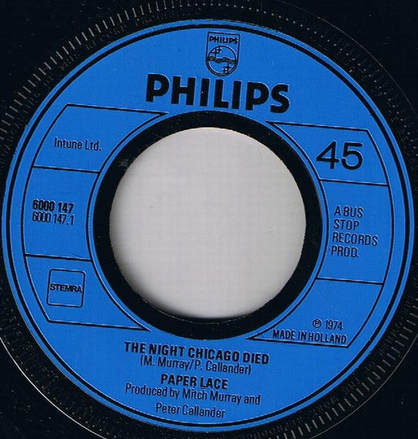 Paper Lace : The Night Chicago Died (7",45 RPM,Single)