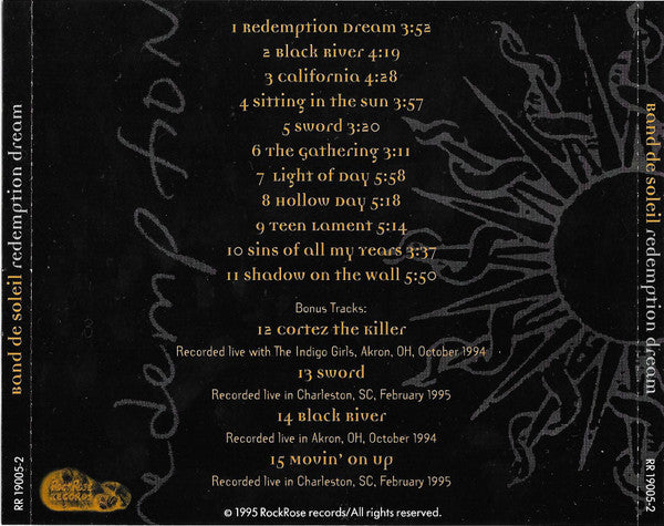 Band De Soleil : Redemption Dream (Album)