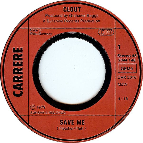 Clout : Save Me (7",45 RPM,Single,Stereo)