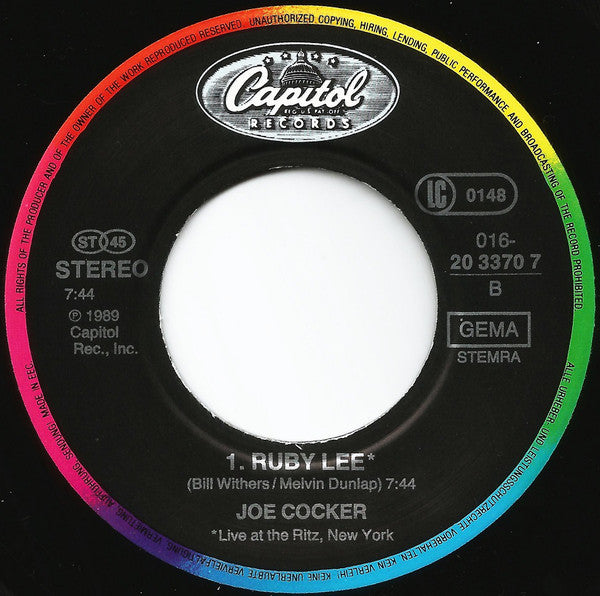 Joe Cocker : When The Night Comes (7",45 RPM,Single,Stereo)