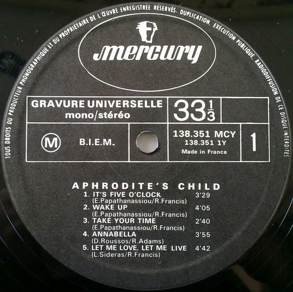 Aphrodite's Child : It's Five O'Clock (LP,Album,Reissue,Stereo)